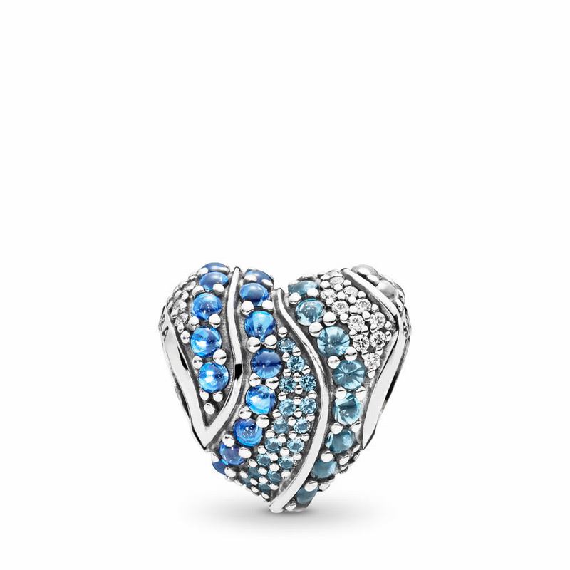 Pandora Aqua Heart Charm Silver Egypt LG6479853